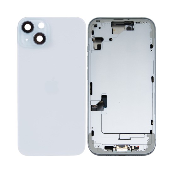 Tampa Traseira+Frame+Flex Apple iPhone 15 com Wireless Charge+Flashlight Flex Azul